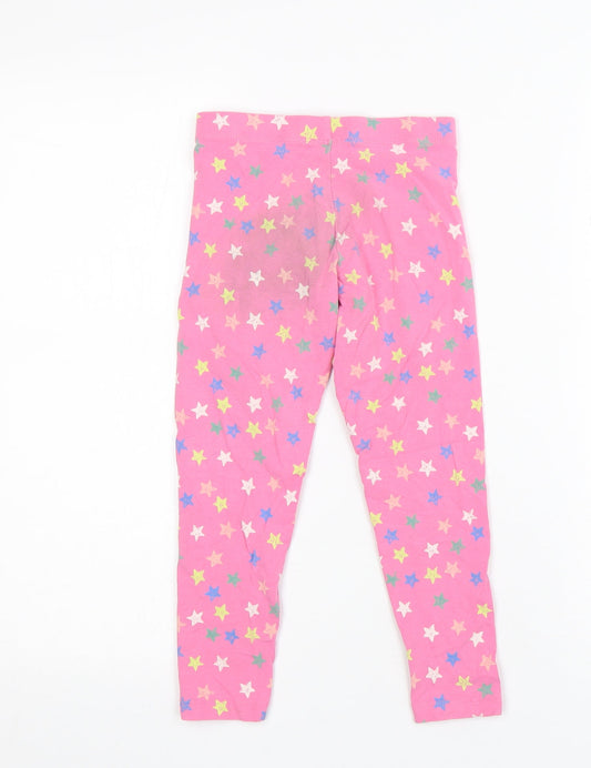M&S Girls Pink Polka Dot Cotton  Pyjama Pants Size 5-6 Years