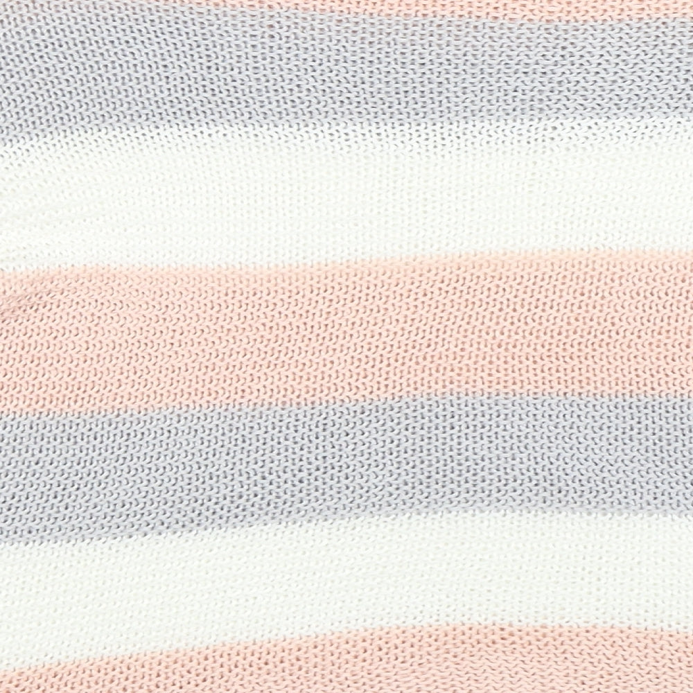 Nina Murati Womens Multicoloured Round Neck Striped Acrylic Pullover Jumper Size S