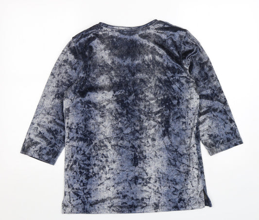 Bicalla Womens Blue Round Neck  Polyester Pullover Jumper Size M