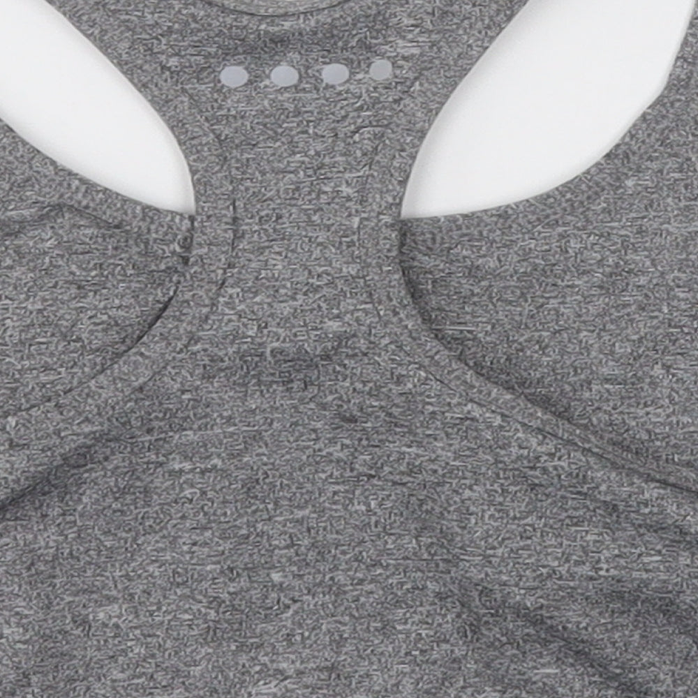 mataaln Womens Grey  Polyester Cropped Tank Size S Scoop Neck Pullover