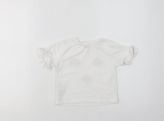 Lipsy London Girls White  Cotton Basic T-Shirt Size 2-3 Years Crew Neck