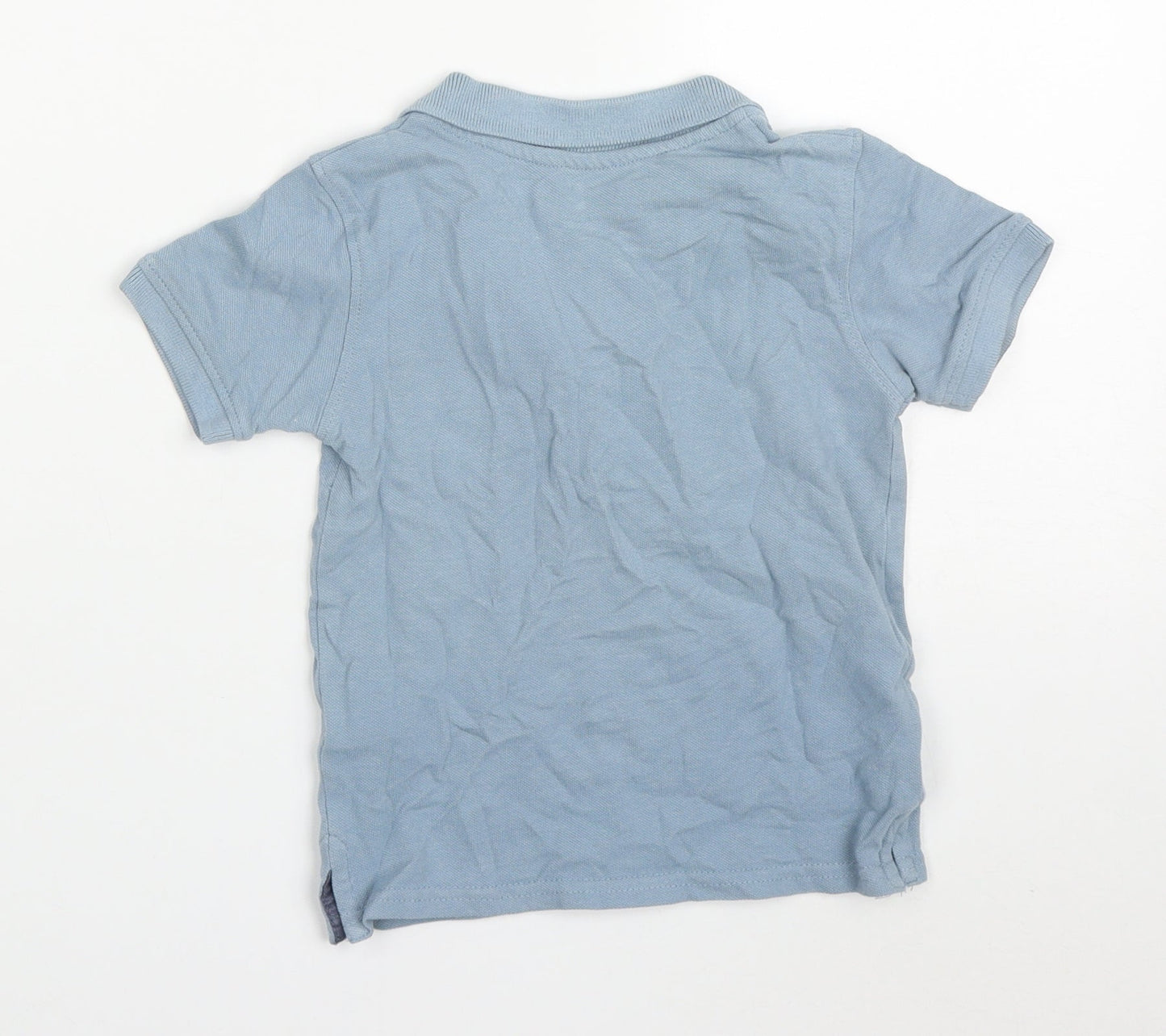Primark Boys Blue  Cotton Basic Polo Size 2-3 Years Collared Pullover