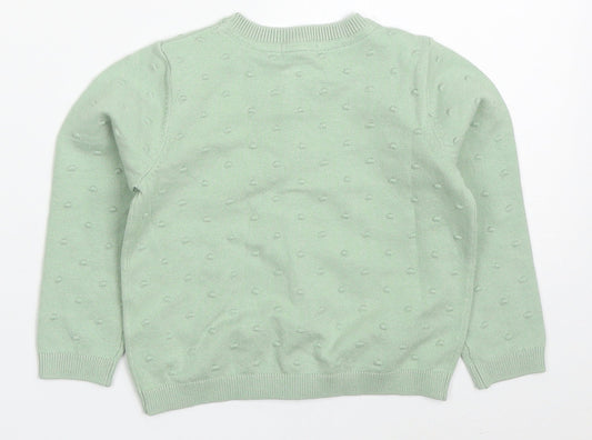 NEXT Girls Green  Cotton Cardigan Jumper Size 12-18 Months  Button