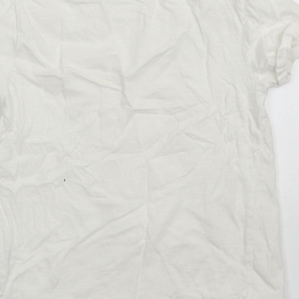 Dunnes Boys White  Cotton Basic T-Shirt Size 4-5 Years Crew Neck Pullover
