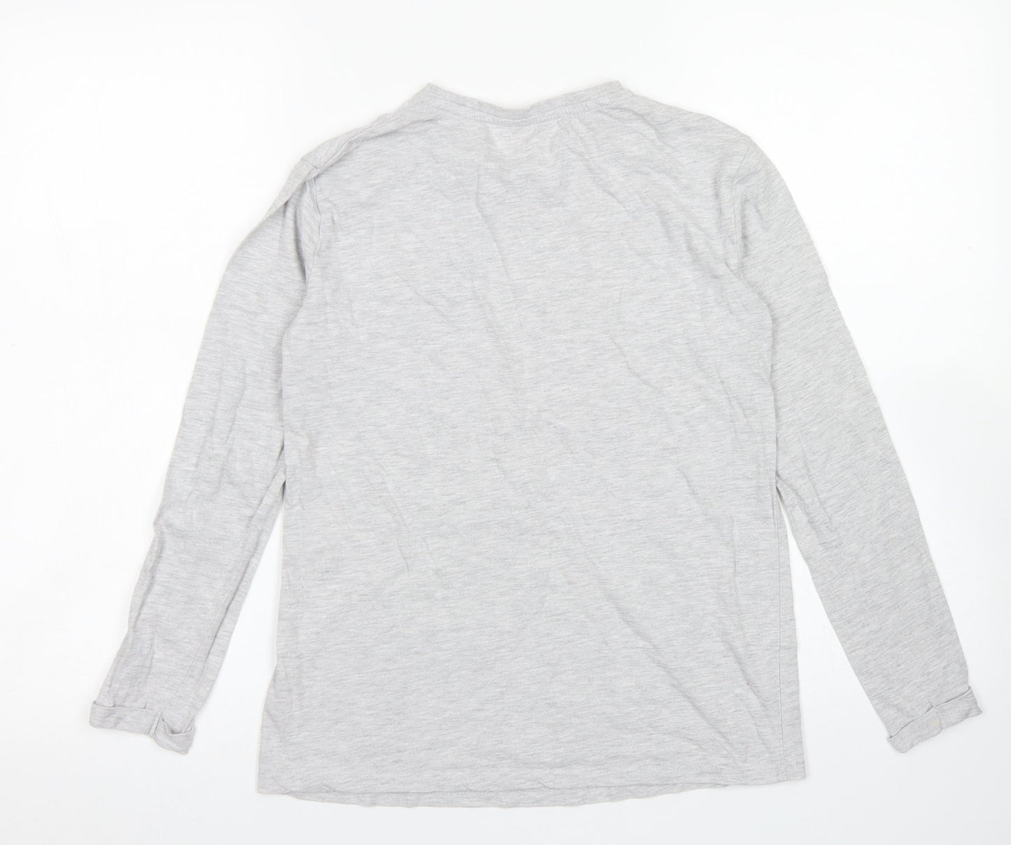 George Girls Grey  Cotton Basic T-Shirt Size 12-13 Years Crew Neck  - Christmas tee