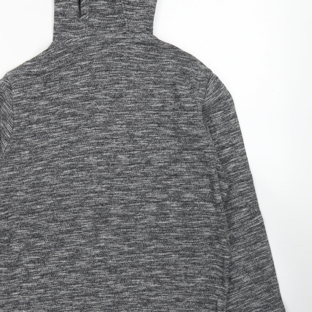 M&S Boys Grey  Cotton Pullover Hoodie Size 13-14 Years  Snap