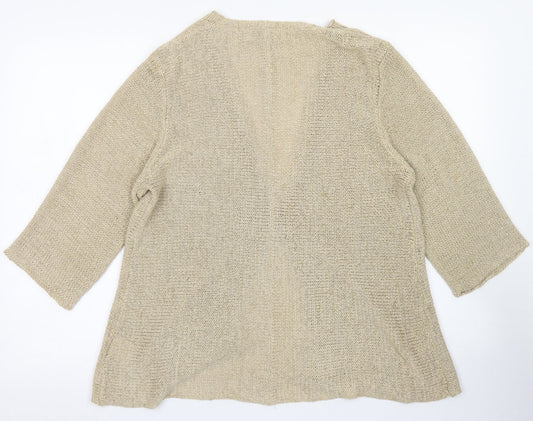 Vogue Womens Brown V-Neck  Acrylic Cardigan Jumper Size L