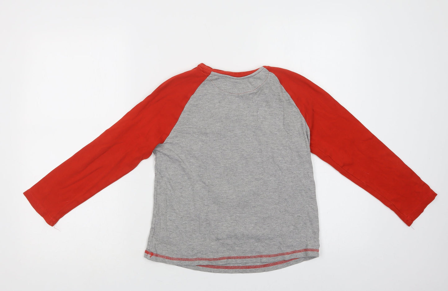 George Girls Grey Colourblock Cotton Basic Blouse Size 11-12 Years Crew Neck  - Pug Christmas