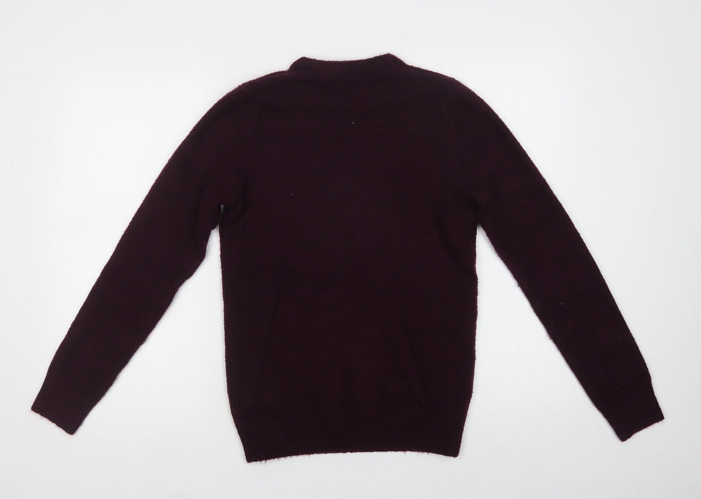Marks and Spencer Mens Purple Crew Neck  Acrylic Pullover Jumper Size S
