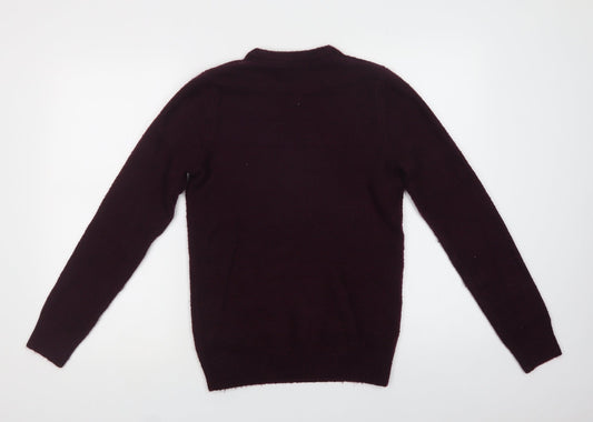 Marks and Spencer Mens Purple Crew Neck  Acrylic Pullover Jumper Size S