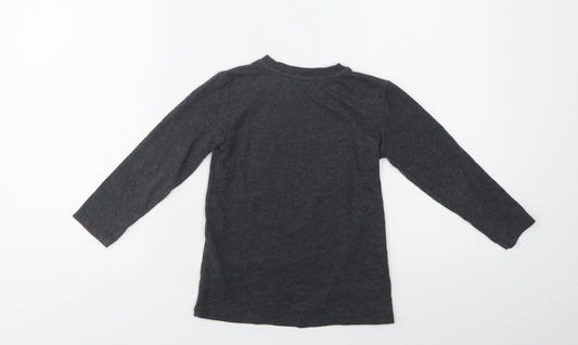 Dunn Boys Grey  Cotton Basic T-Shirt Size 4-5 Years Crew Neck  - Skate