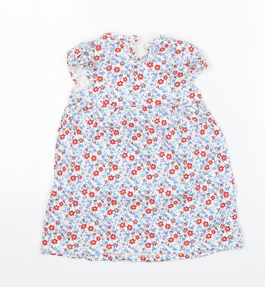George Girls Multicoloured Floral Cotton A-Line  Size 9-12 Months  Round Neck