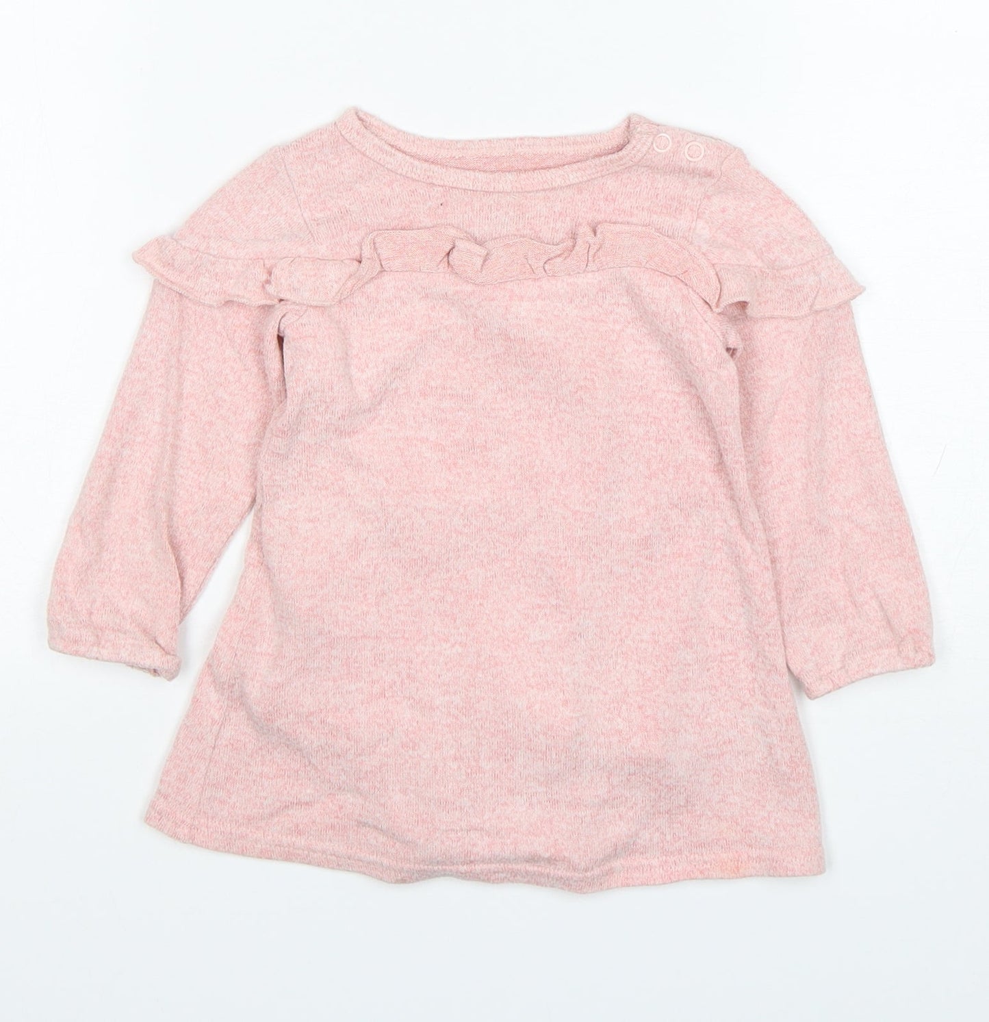 Primark Girls Pink  Viscose Jumper Dress  Size 12-18 Months  Round Neck
