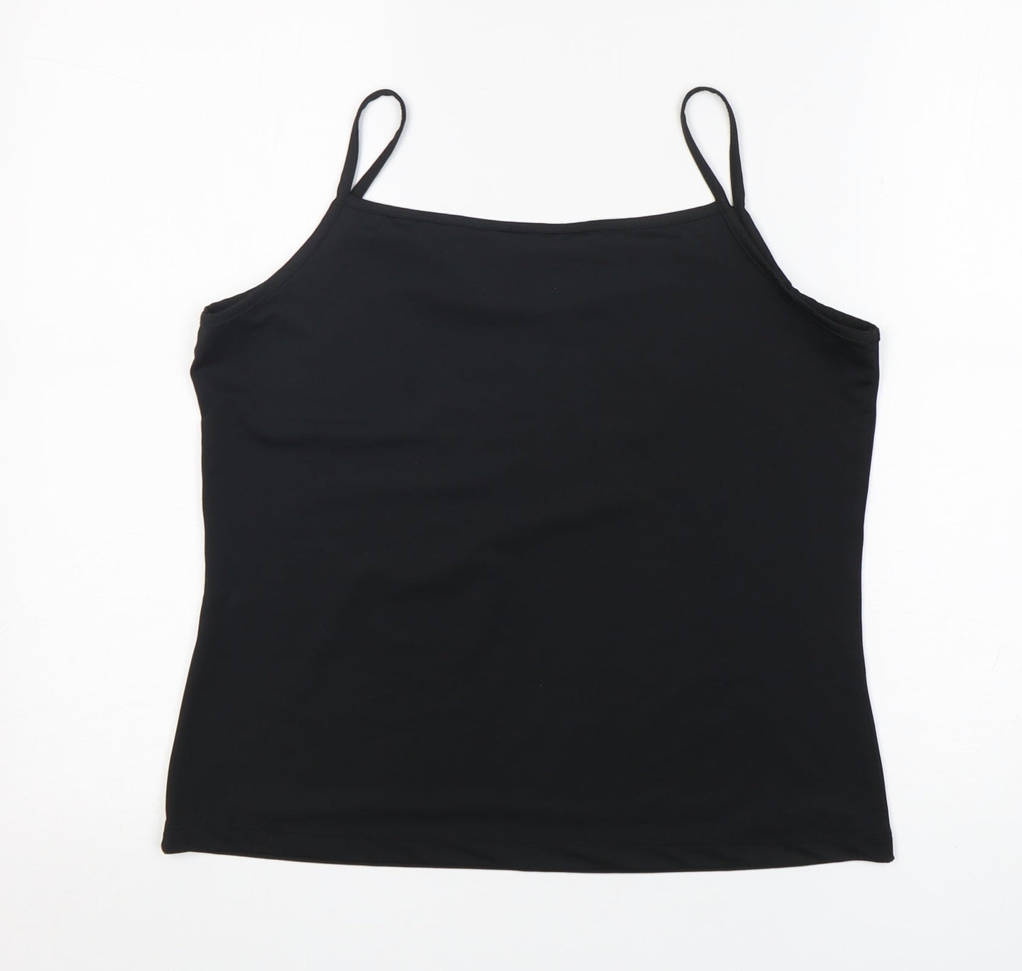 Tilber Womens Black  Polyester Camisole Tank Size 14 Round Neck