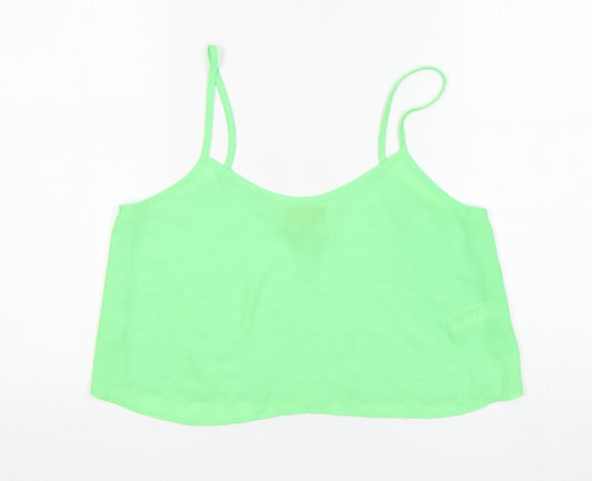 Topshop Womens Green  Polyester Camisole Tank Size 10 Round Neck