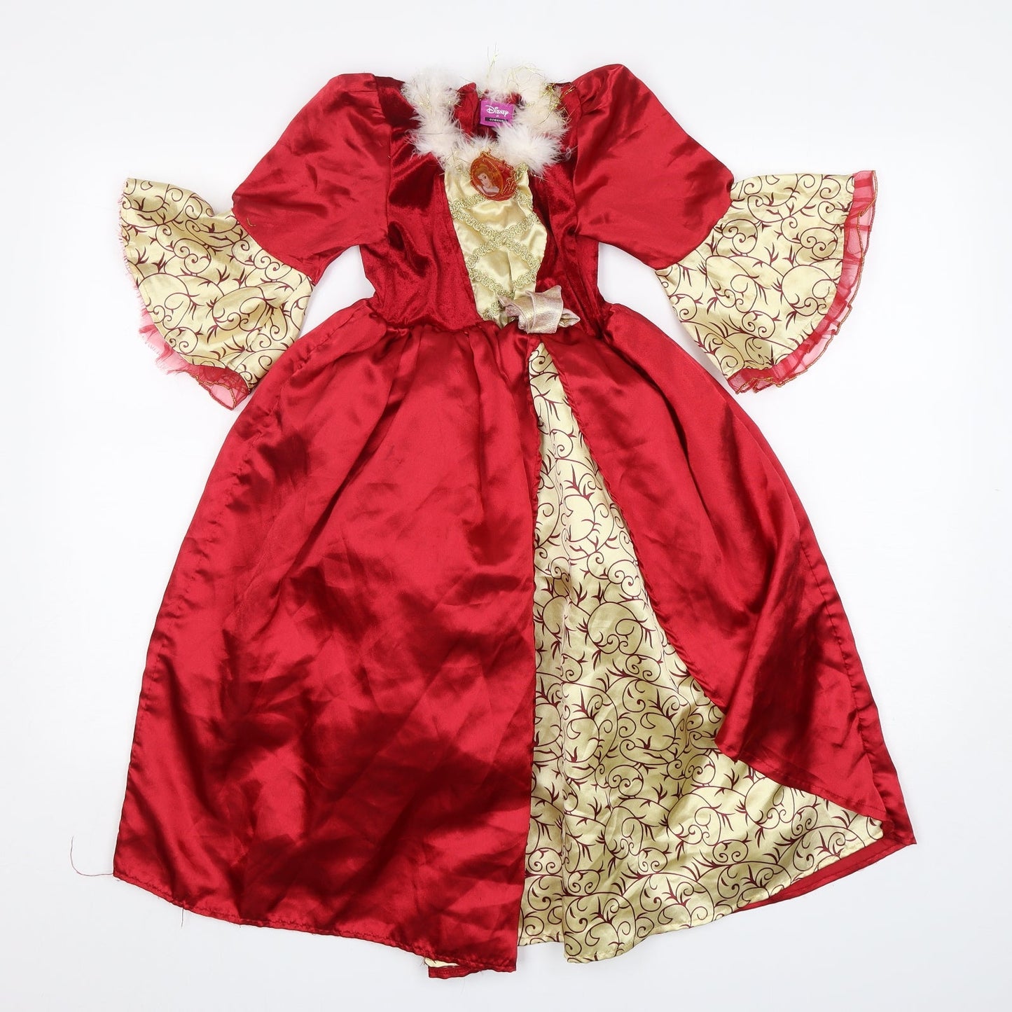 George Girls Red  Polyester Ball Gown  Size 5-6 Years  Round Neck  - disney princess