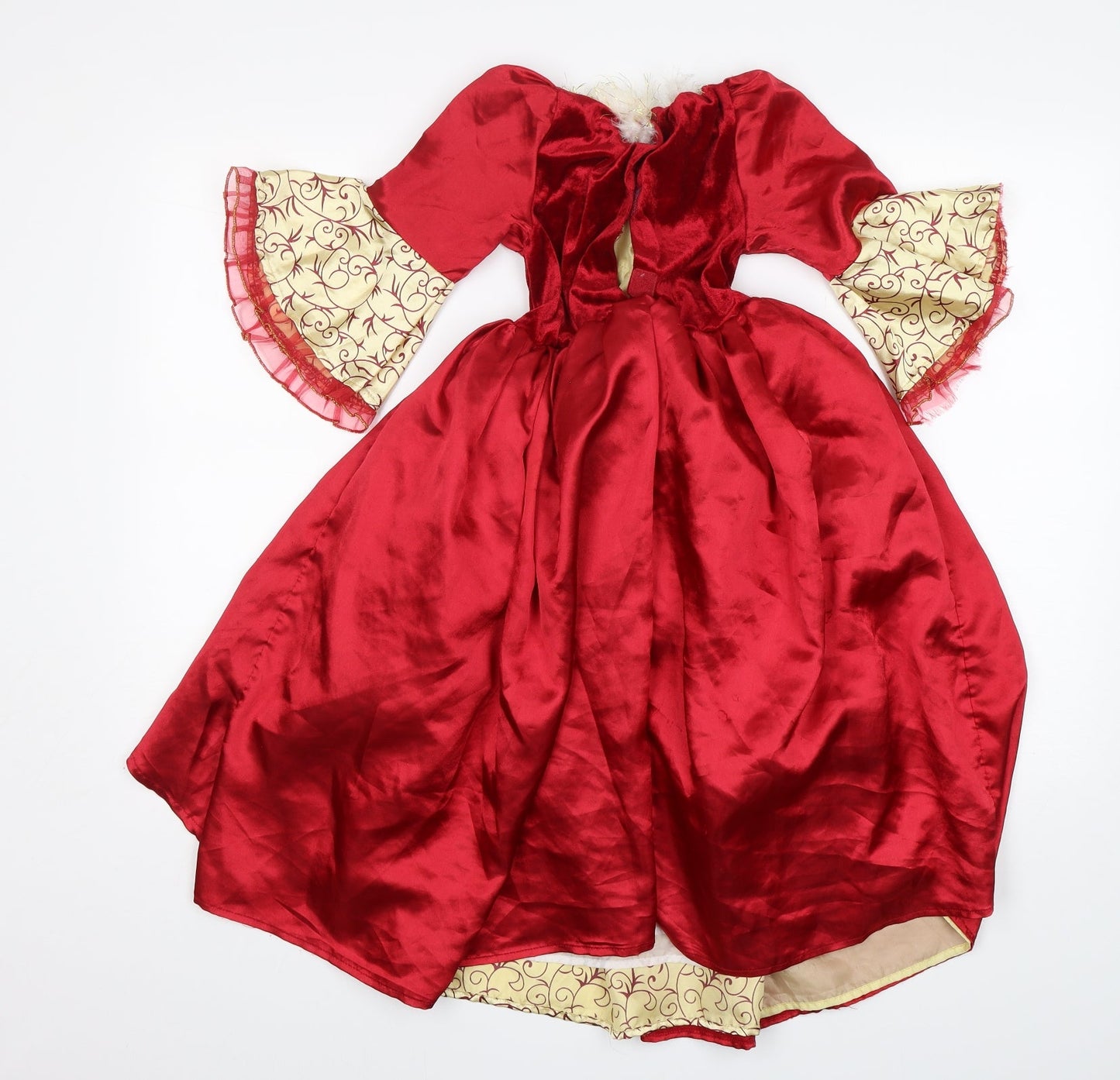 George Girls Red  Polyester Ball Gown  Size 5-6 Years  Round Neck  - disney princess