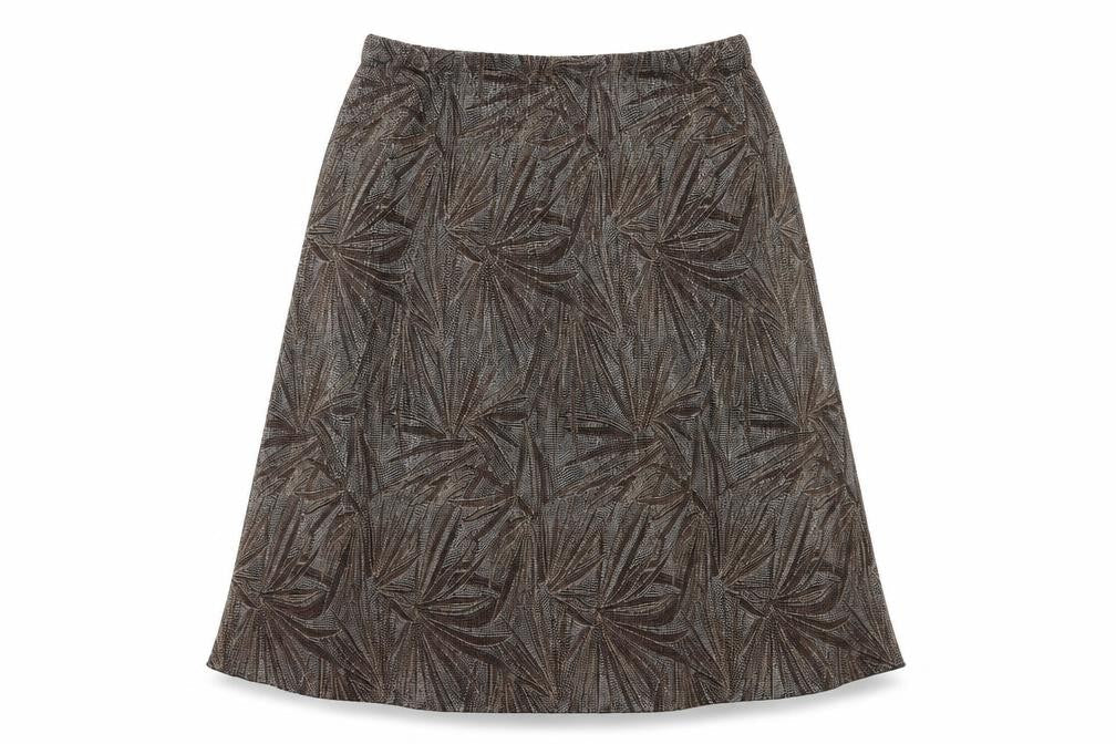 Dunnes Womens Brown  Polyester Flare Skirt Size 16