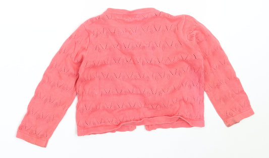 F&F Girls Pink  Cotton Cardigan Jumper Size 12-18 Months
