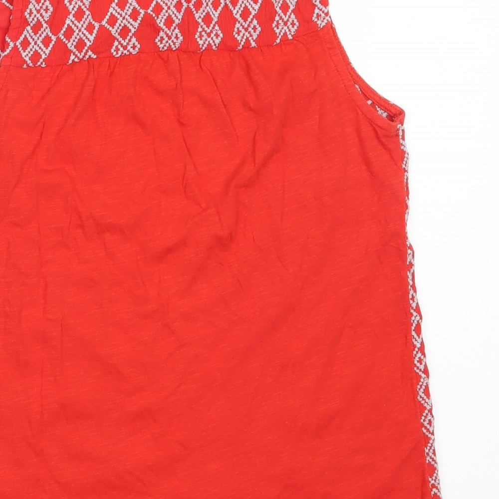 NEXT Womens Red  Cotton Basic Tank Size 10 V-Neck
