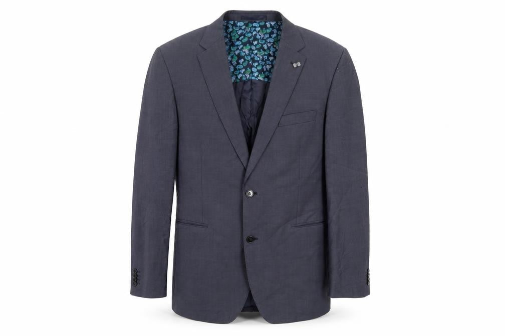 Van Kollem Mens Blue  Wool Jacket Blazer Size 44