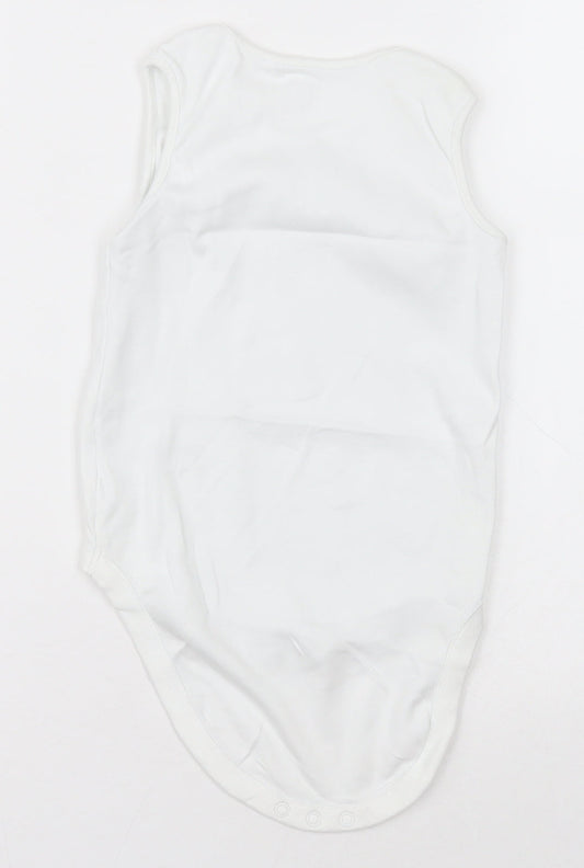 NEXT Girls White  Cotton Bodysuit One-Piece Size 2-3 Years  Button - Unisex