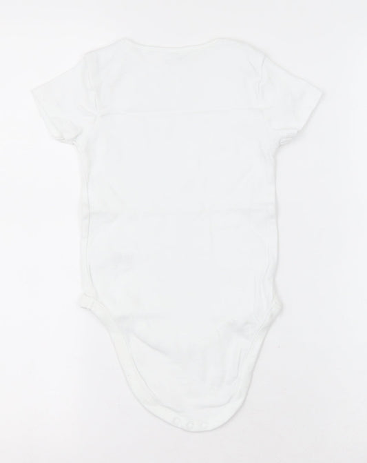 NEXT Girls White  Cotton Bodysuit One-Piece Size 2-3 Years  Button - Unisex
