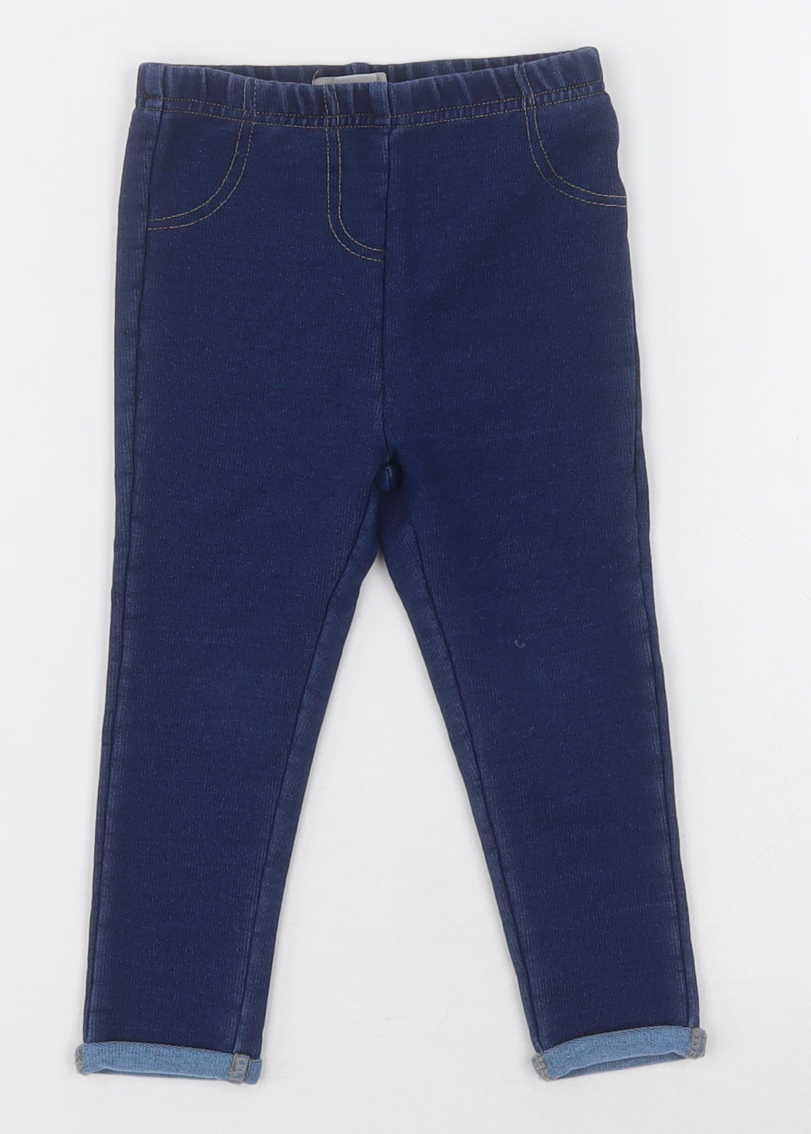 Primark Girls Blue  Cotton Capri Jeans Size 18-24 Months