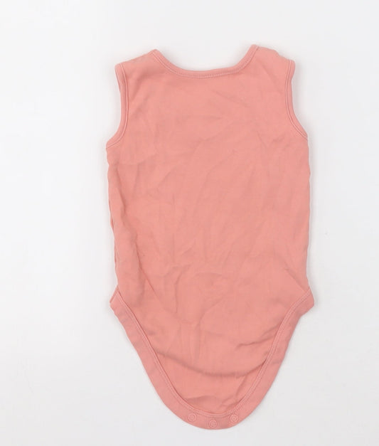 George Girls Pink  Cotton Babygrow One-Piece Size 12-18 Months  Buckle