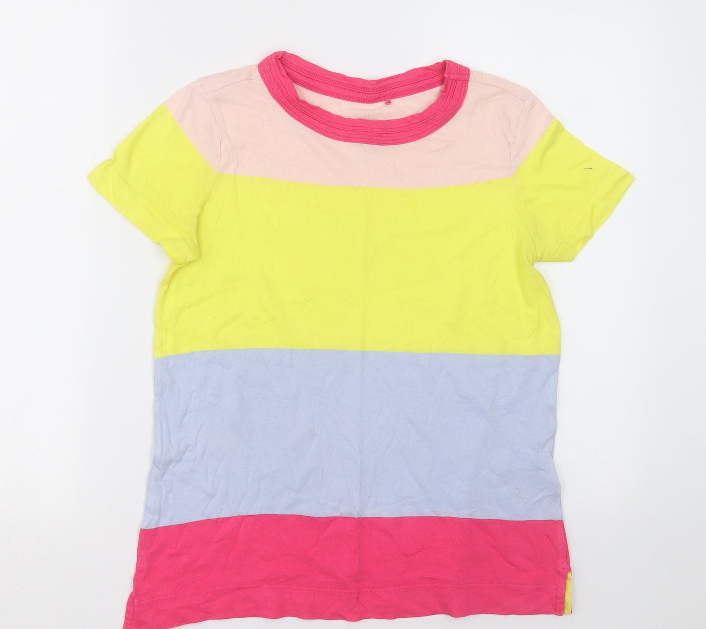 NEXT Womens Multicoloured Striped Cotton Basic T-Shirt Size 6 Crew Neck