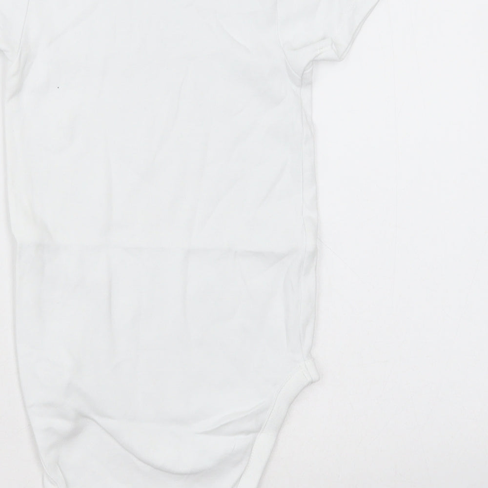 NEXT Girls White  Cotton Bodysuit One-Piece Size 2-3 Years  Button - Unisex