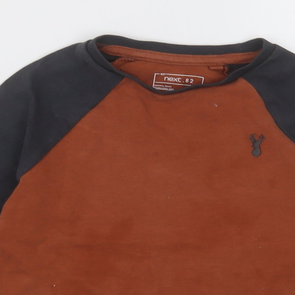 NEXT Boys Brown  Cotton Pullover Sweatshirt Size 3 Years  Pullover
