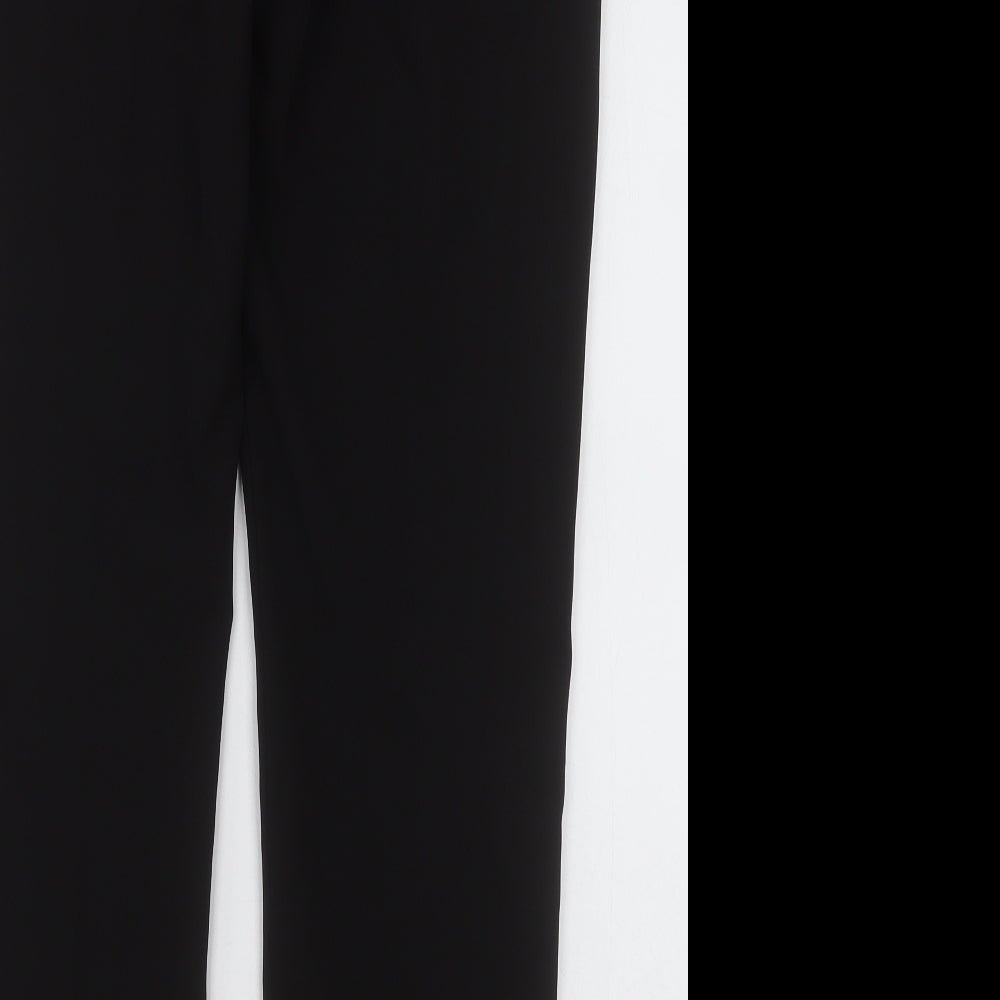 M&Co Womens Black  Polyester Trousers  Size 12 L32 in Regular Hook & Eye