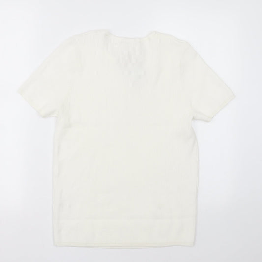 sainsburys Womens White  Viscose Pullover Sweatshirt Size 16  Pullover - Heart pattern
