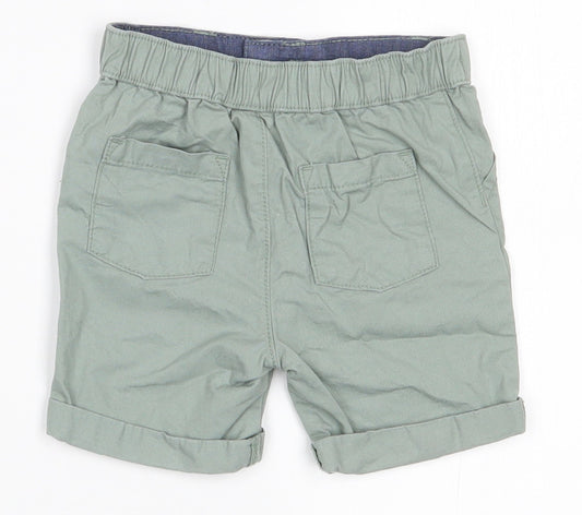 Fred & FLo Boys Green  100% Cotton Cargo Trousers Size 9-12 Months  Button