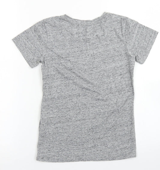 Cotton On Boys Grey  Cotton Basic T-Shirt Size 8 Years Crew Neck