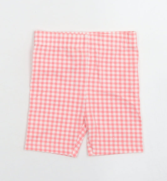 George Girls Pink Check Cotton Cargo Leggings Size 12-18 Months
