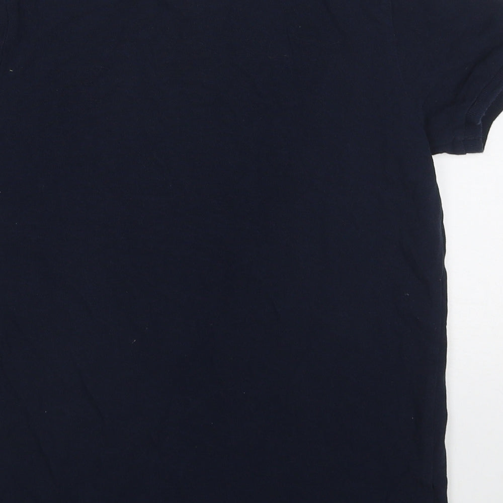 Marks and Spencer Boys Blue  Cotton Basic Polo Size 9-10 Years Collared Pullover