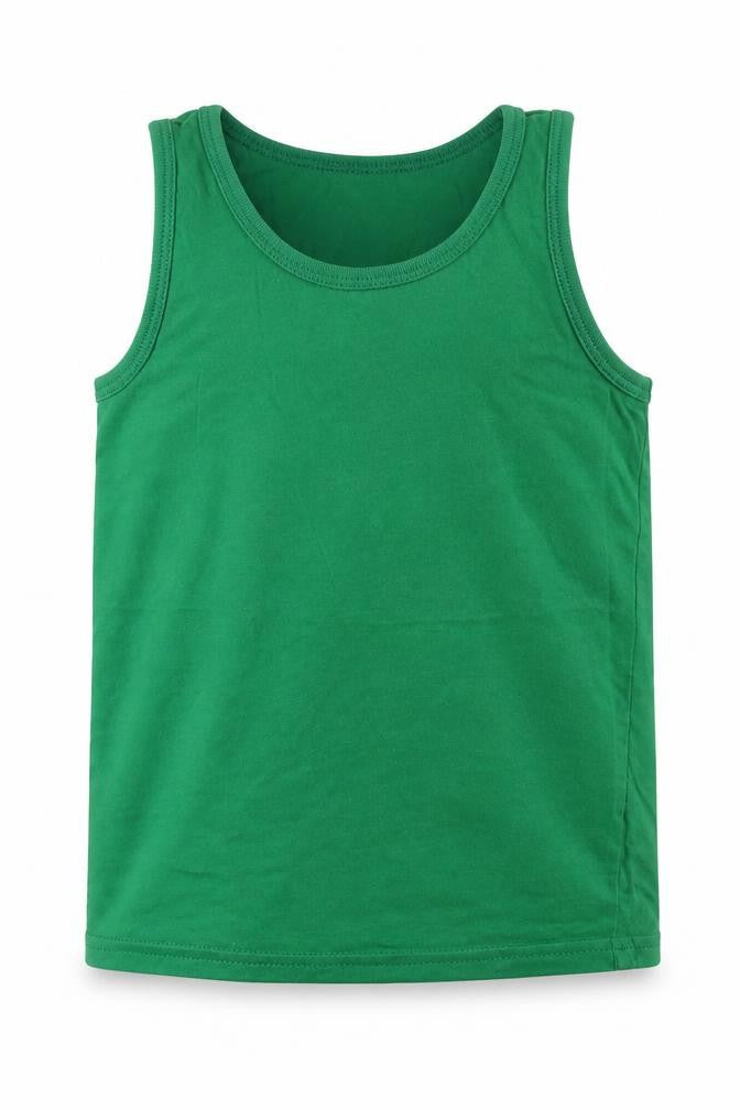 George Boys Green  Cotton Basic Tank Size 5-6 Years Round Neck Pullover