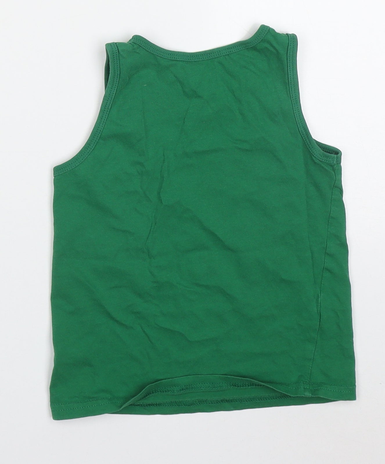 George Boys Green  Cotton Basic Tank Size 5-6 Years Round Neck Pullover