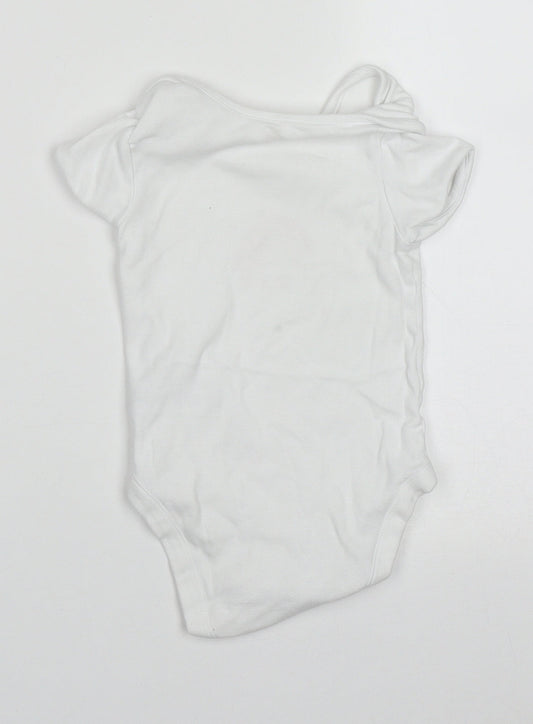 George Girls White  Cotton Babygrow One-Piece Size 18-24 Months  Button - Cute Rainbow