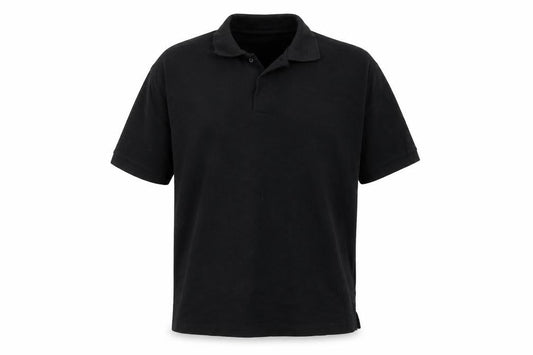 Man Essentials Mens Black  Cotton  Polo Size L V-Neck Pullover
