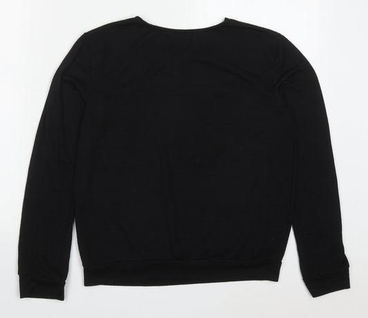Studio Womens Black  Polyester Pullover Sweatshirt Size 8  Pullover - Paris