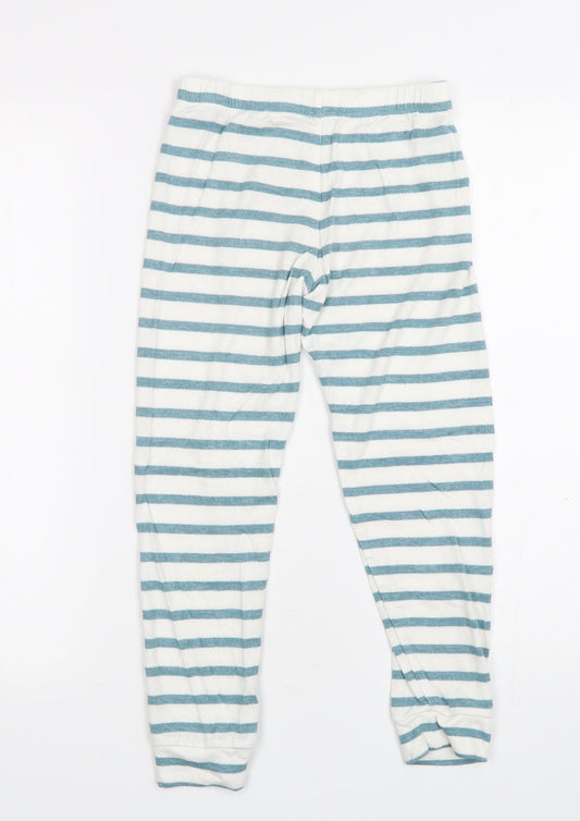 M&S Girls Multicoloured Striped Viscose Sweatpants Trousers Size 8-9 Years  Regular