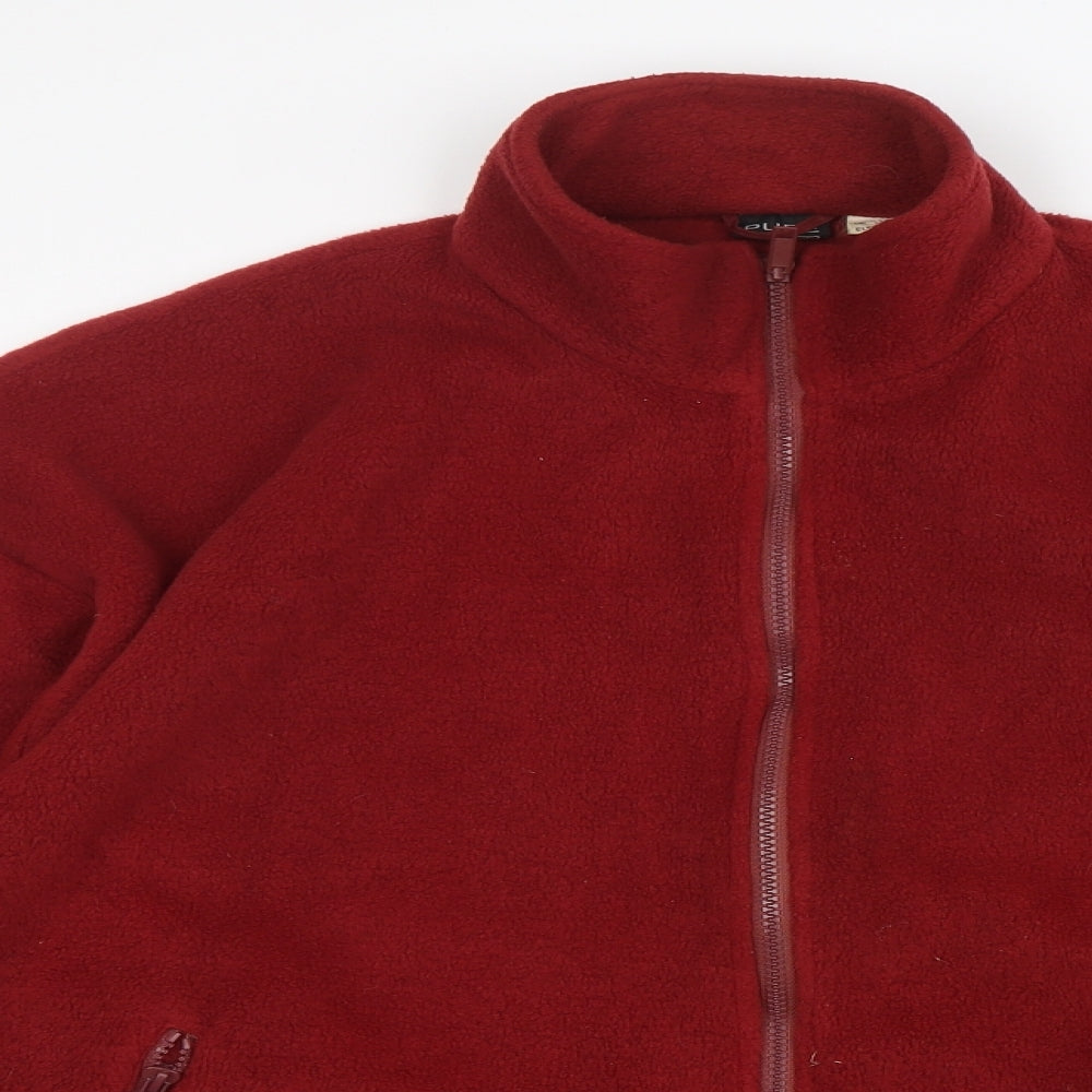 Pure Womens Red  Polyester Full Zip Sweatshirt Size L