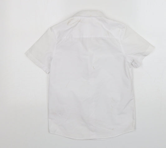 F&F Boys White  Cotton Basic Button-Up Size 8-9 Years Collared  - School Wear