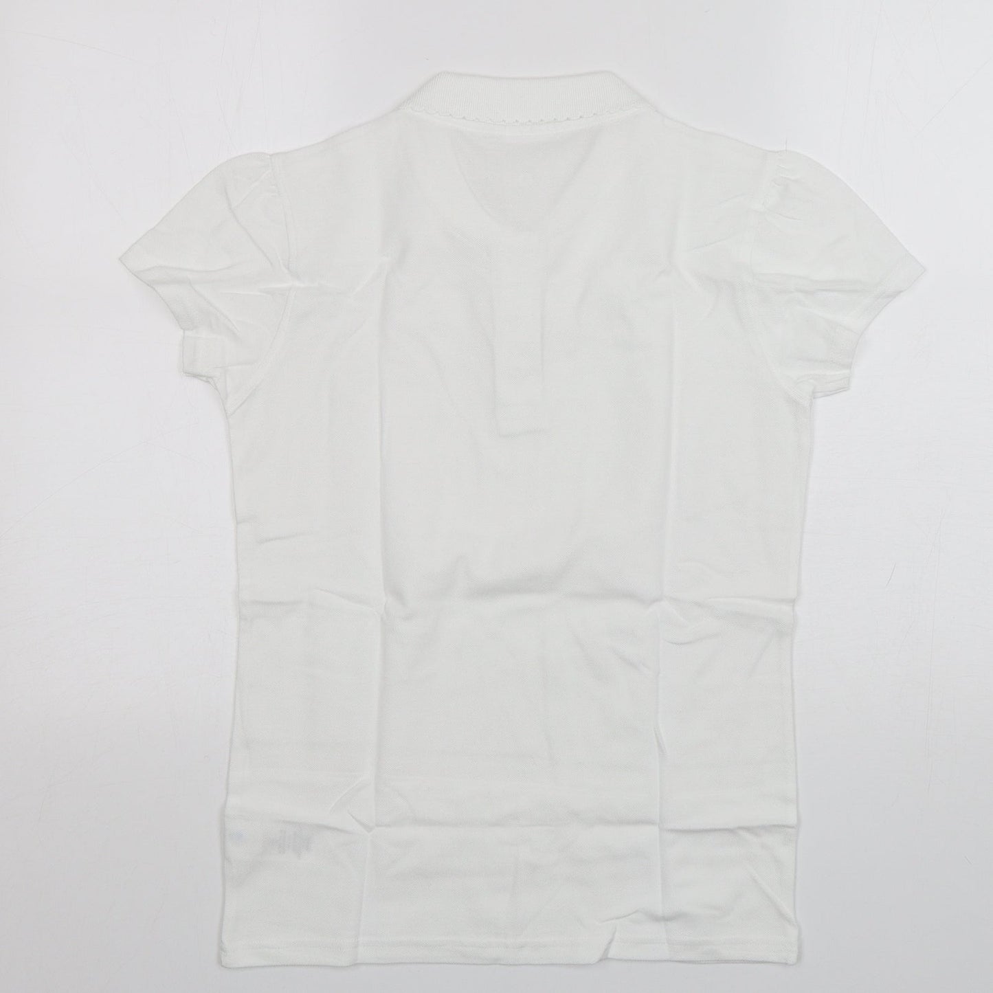 George Girls White  Cotton Basic Polo Size 12-13 Years Collared