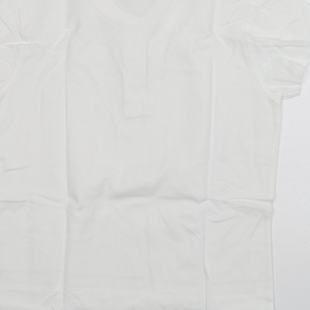 George Girls White  Cotton Basic Polo Size 12-13 Years Collared