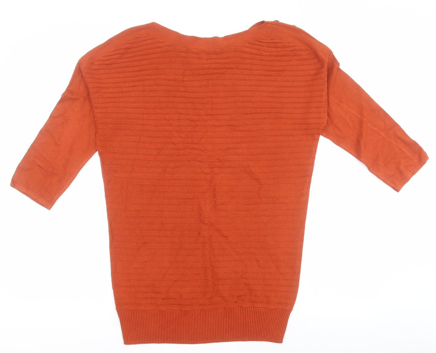 Bonmarché Womens Orange Boat Neck  Viscose Pullover Jumper Size 12