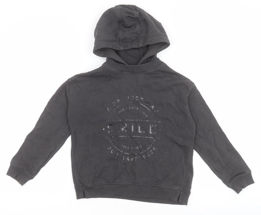 NEXT Girls Black  100% Cotton Pullover Hoodie Size 8 Years   - Free Spirit
